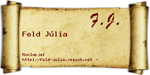 Feld Júlia névjegykártya